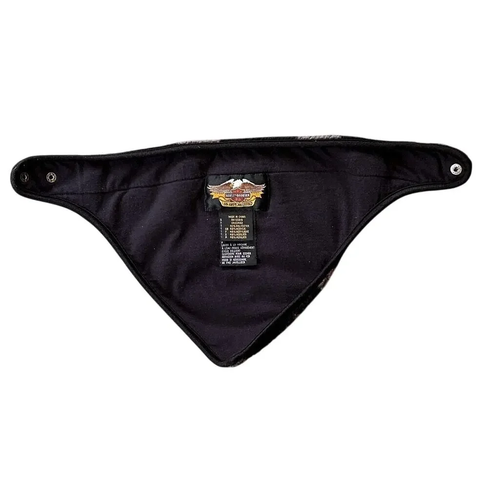 Harley-Davidson Vintage Motorcycle Black & Gray Fleece Winter Face Mask